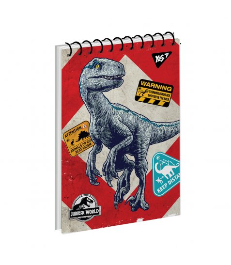 Зошит для записів YES А6/80 од.спіраль "Jurassic World. Dino tracker"