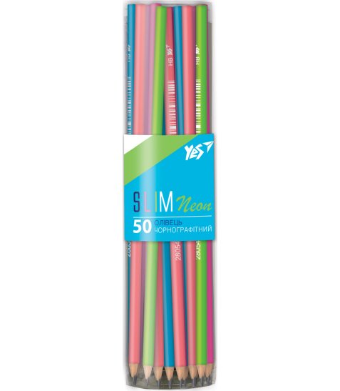 Олівець чорнографітний YES Slim neon круглий - фото 2 з 3