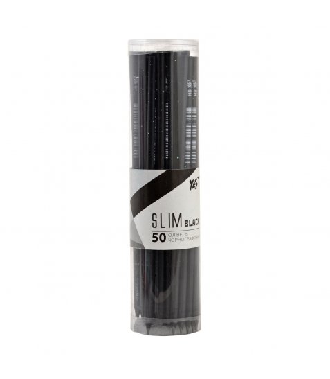 Олівець чорнографітний YES Slim black круглый чорне дерево - фото 3 з 3