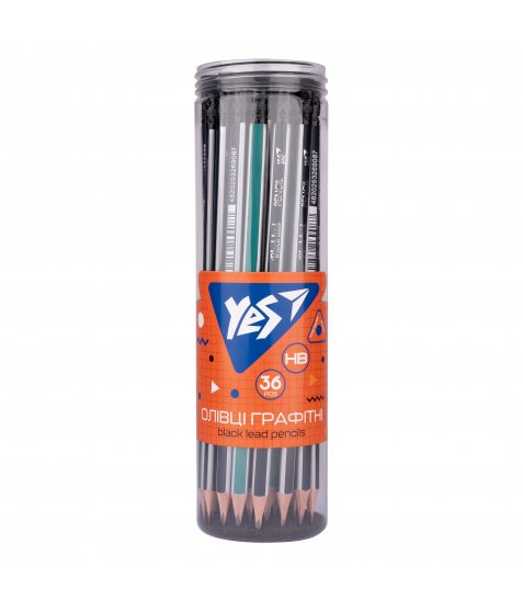 Олівець чорнографітний YES Stripes трикутний з гумкою - фото 2 з 3