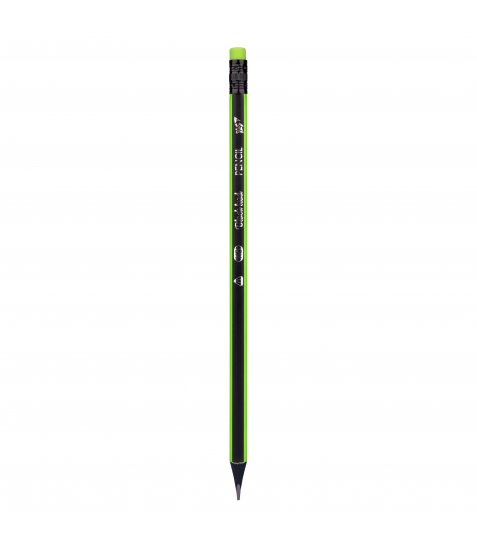 Олівець чорнографітний YES Neon Stripes трикутний з гумкою - фото 1 з 3