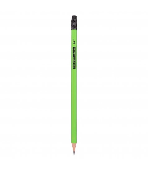 Олівець чорнографітний YES Erudite Neon трикутний з гумкою - фото 1 з 3