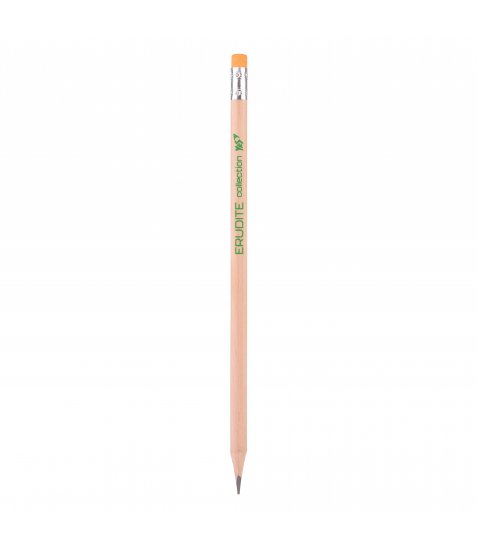 Олівець чорнографітний YES ECO Pencil Erudite трикутний з ластиком - фото 1 з 2