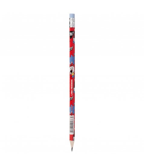 Олівець чорнографітний YES Line Friends трикутний з ластиком