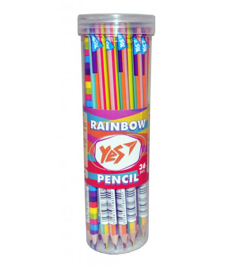 Карандаш YES "Rainbow" с четырехцветным грифелем, треугольный, заточен. микс - фото 4 из 4