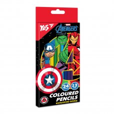 Карандаши цветные YES 12 шт 24 цв "Marvel.Avengers"
