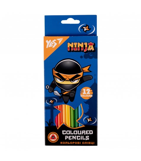 Олівці кольорові YES 12 кол Ninja - фото 1 з 2