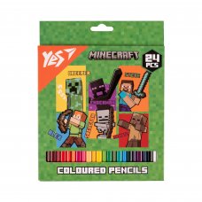 Олівці кольорові Yes 24 кольорів Minecraft Heroes