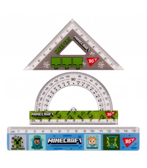 Набір лінійок Yes (3 предмети) Minecraft, лінійка 15 см - фото 2 з 2