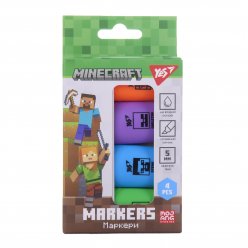 Маркер текстовий Yes Minecraft в наборі 4 шт.