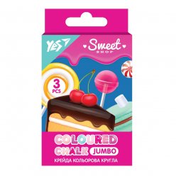 Крейда кольорова YES Sweet Cream 3 шт, JUMBO