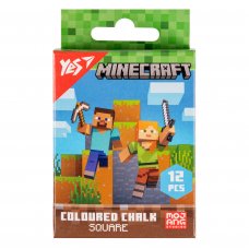 Крейда кольорова YES квадратна 12 шт 6 кол Minecraft