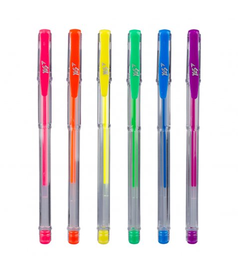 Ручки гелевые YES Neon набір 6 шт - фото 4 з 4