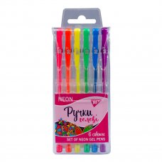 Ручки гелевые YES "Neon", набор 6 шт.