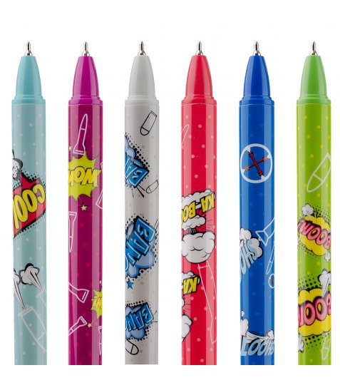 Ручка шариковая YES Comic machines 0,7 мм синяя автоматическая - фото 4 из 6