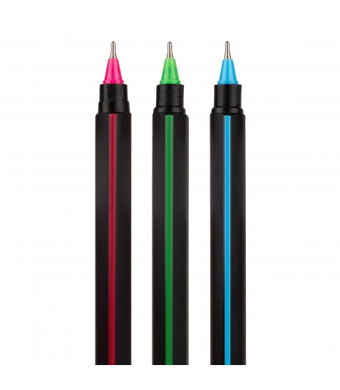 Ручка кулькова YES Triangular Black 0,7 мм синя - фото 4 з 4