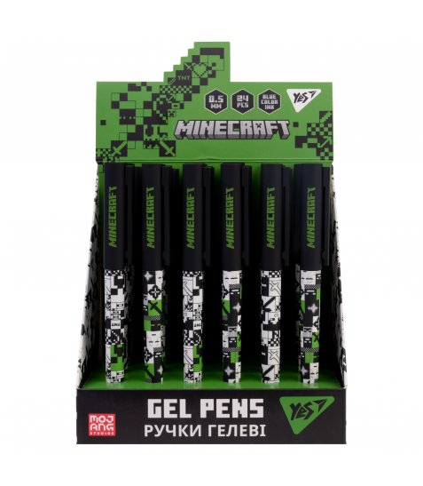 Ручка гелева YES Minecraft 0,5 мм синя - фото 2 з 3
