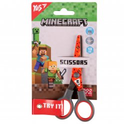 Ножиці Yes Minecraft 13см з принтом на лезі червоні