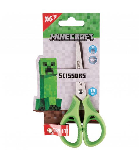 Ножиці Yes Minecraft 13см з гумовими вставками - фото 1 з 1