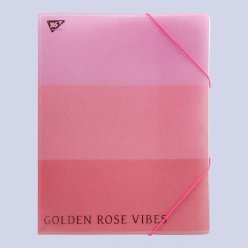 Папка-органайзер YES на гумці А4 "Rose Gold", 4 від., фольга