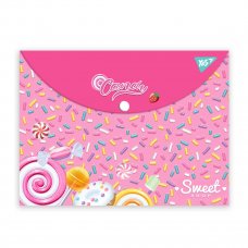 Папка-конверт YES на кнопке А4 Sweet Cream