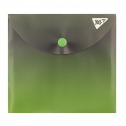 Папка-конверт YES B6 на кнопке Fusion серо-зеленая