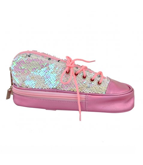 Пенал м'який YES TP-24 ''Sneakers with sequins'' pink - фото 2 з 4