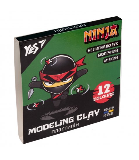 Пластилін YES Ninja 12 кольорів 240 г - фото 1 з 2