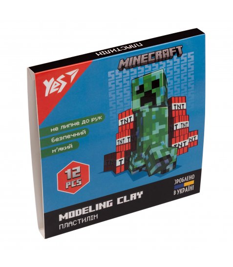 Пластилін YES Minecraft 12 кольорів 240 г - фото 1 з 3