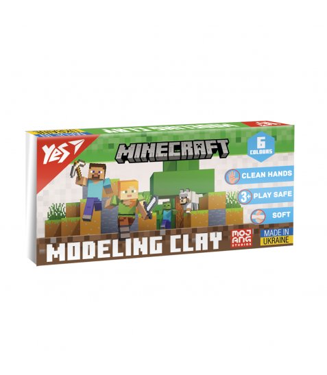 Пластилін Yes Minecraft 6 кольорів 120 г - фото 1 з 1