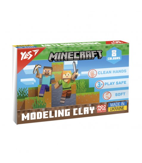 Пластилін Yes Minecraft 8 кольорів 160 г - фото 1 з 1
