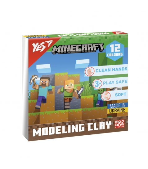 Пластилін Yes Minecraft 12 кольорів 240 г - фото 1 з 1