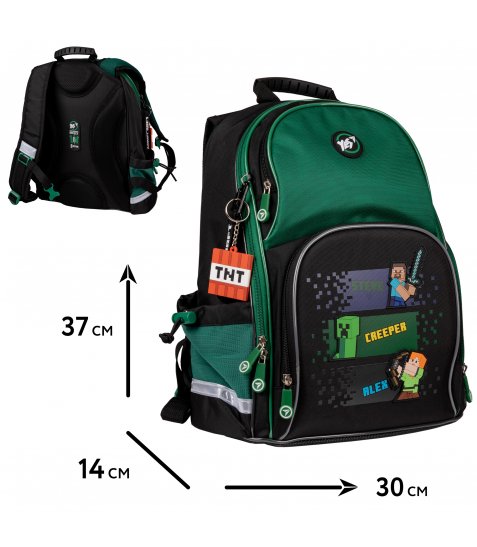 Рюкзак шкільний напівкаркасний Yes Minecraft S-100 - фото 2 з 22