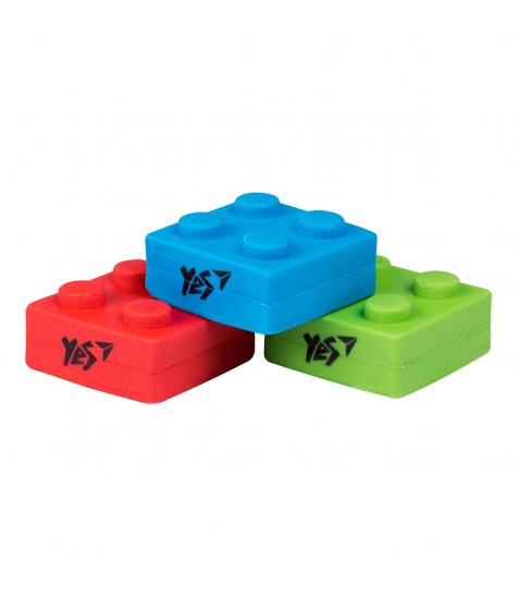 Гумка фігурна YES Blocks 3 кольори в упаковці - фото 1 з 3