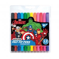 Фломастеры YES 12 цветов Marvel.Avengers