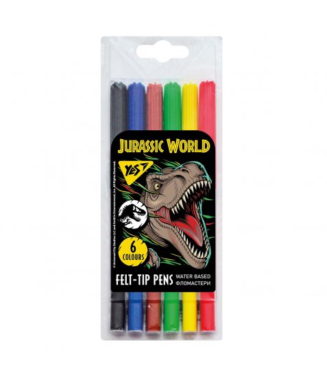 Фломастери YES 6 кольорів Jurassic World - фото 1 з 1