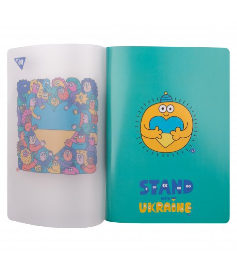 Зошит для записів Yes А5 70 арк пласт обкл Stand with Ukraine клітинка - фото 2 з 3