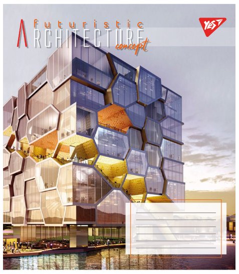 Зошит шкільний Yes Futuristic architecture 24 аркушів клітинка - фото 3 з 6