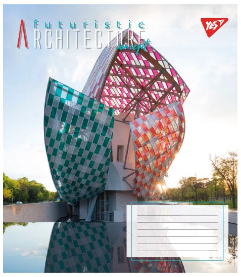 Зошит шкільний Yes Futuristic architecture 24 аркушів клітинка - фото 4 з 6