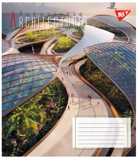 Зошит шкільний Yes Futuristic architecture 24 аркушів клітинка - фото 6 з 6