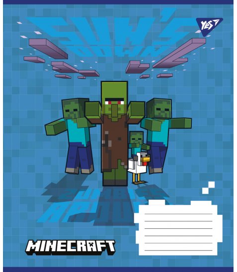 Зошит шкільний Yes Minecraft. Hostile 12 аркушів клітинка - фото 5 з 6