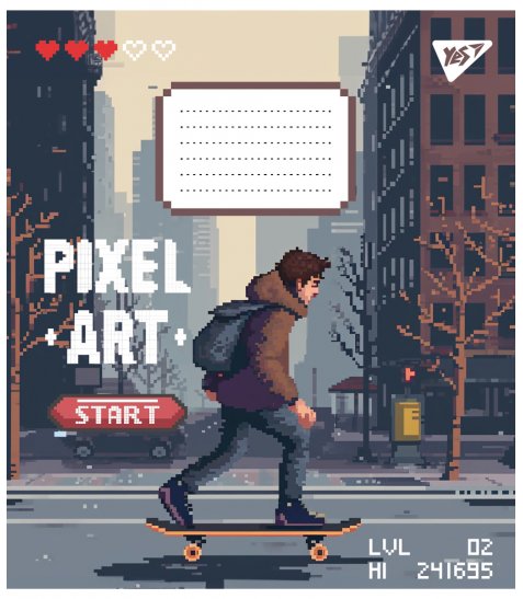 Зошит шкільний Yes Pixel art 12 аркушів клітинка - фото 2 з 6