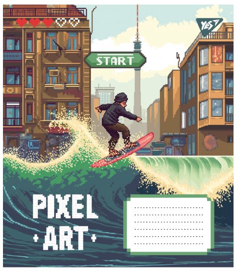 Зошит шкільний Yes Pixel art 12 аркушів клітинка - фото 5 з 6