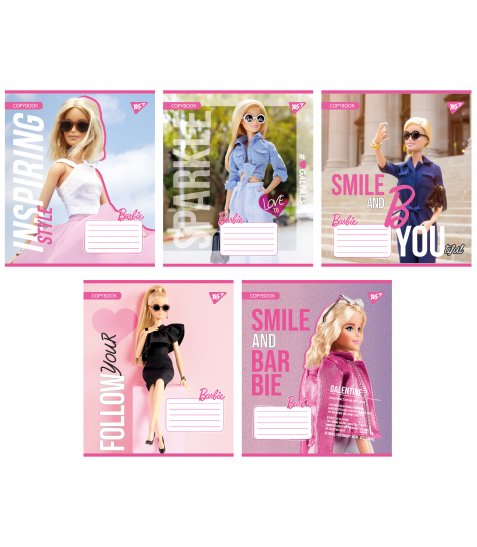 Зошит шкільний Yes Barbie 12 аркушів коса лінія - фото 1 з 6