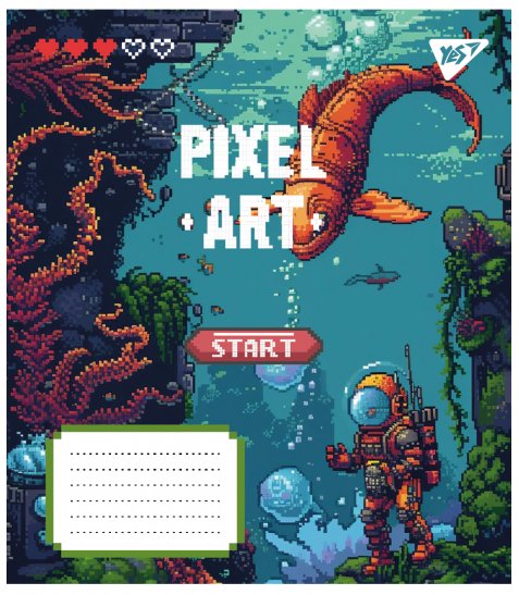 Зошит шкільний Yes Pixel art 12 аркушів лінія - фото 3 з 6