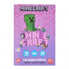 Бумага цветная односторонняя Yes Minecraft.Spring 20 листов А4 скоба